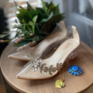 Laminta Clear Cinderella bridal heels shoes wedding bridal shower princess
